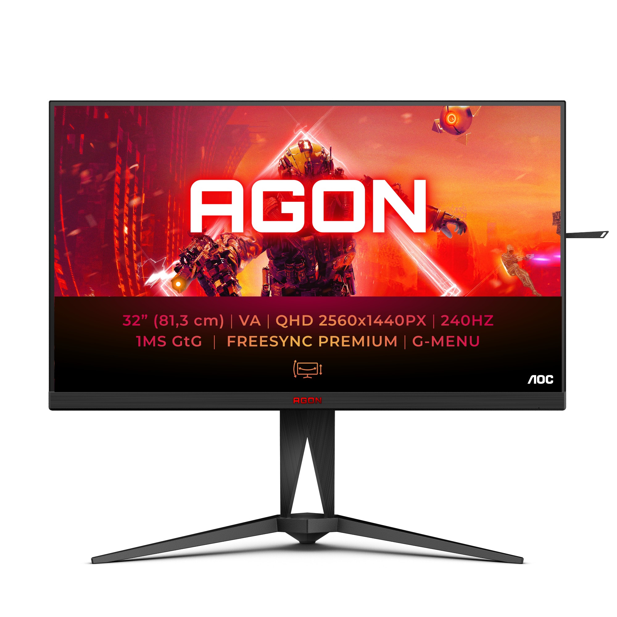 AOC AGON 5 AG325QZN/EU LED display 80 cm (31.5") 2560 x 1440 pixels Quad HD Black