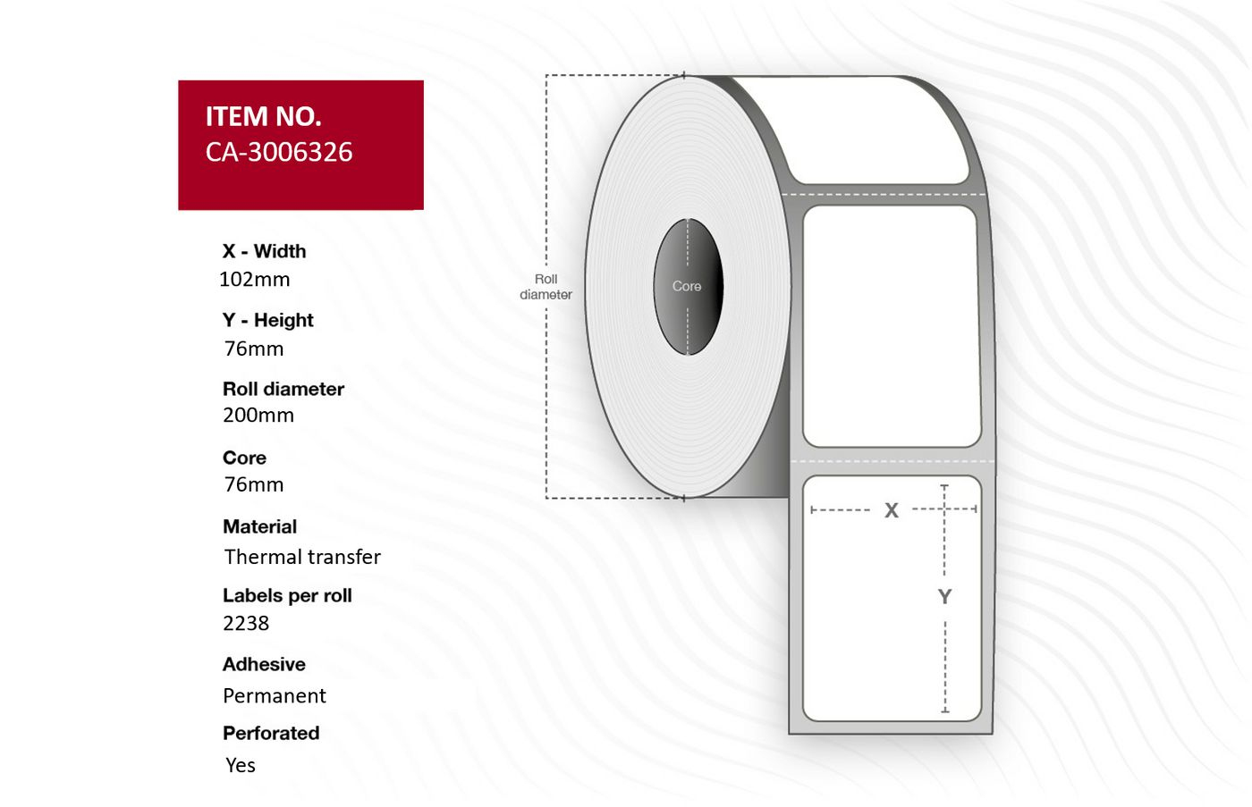 Capture CA-3006326 printer label