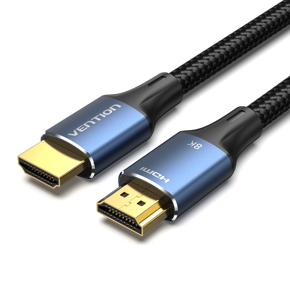 VN1 Vention Cotton Braided HDMI-A Male to Male HD Cable 8K 2M Blue Aluminum Alloy Type
