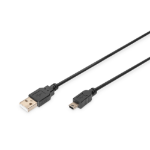 Digitus AK-300130-010-S USB-kabel USB 2.0 1 m USB A Mini-USB B Zwart