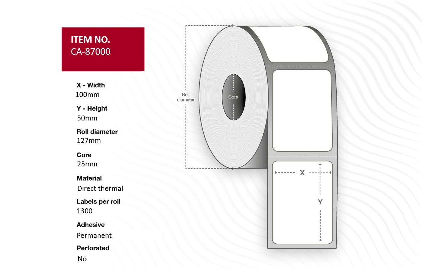 Capture White Ca-87000 Printer Label