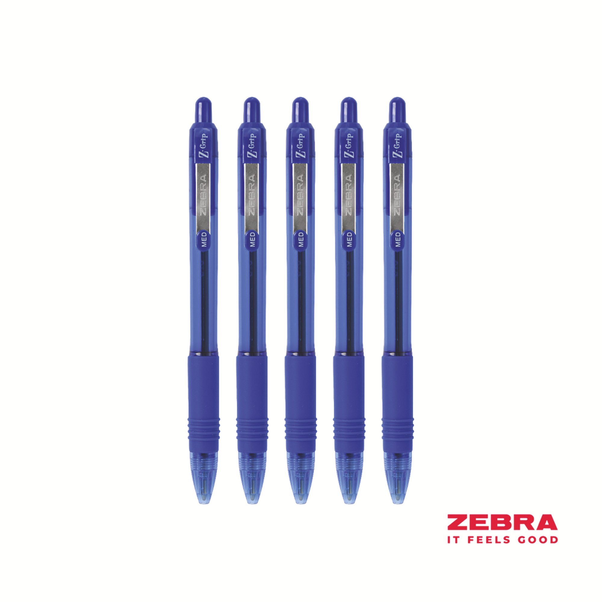 Photos - Other for Computer Zebra Z-Grip Smooth Retractable Ballpoint Pen Blue Ink Box 12 22562 