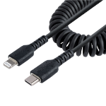StarTech.com 1m (3ft) USB C to Lightning Cable, MFi Certified, Coiled iPhone Charger Cable, Black, Durable TPE Jacket Aramid Fiber, Heavy Duty Coil Lightning Cable  Chert Nigeria