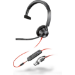 POLY Blackwire 3315 Monaural Microsoft Teams Certified USB-C Headset +3.5mm Plug +USB-C/A Adapter