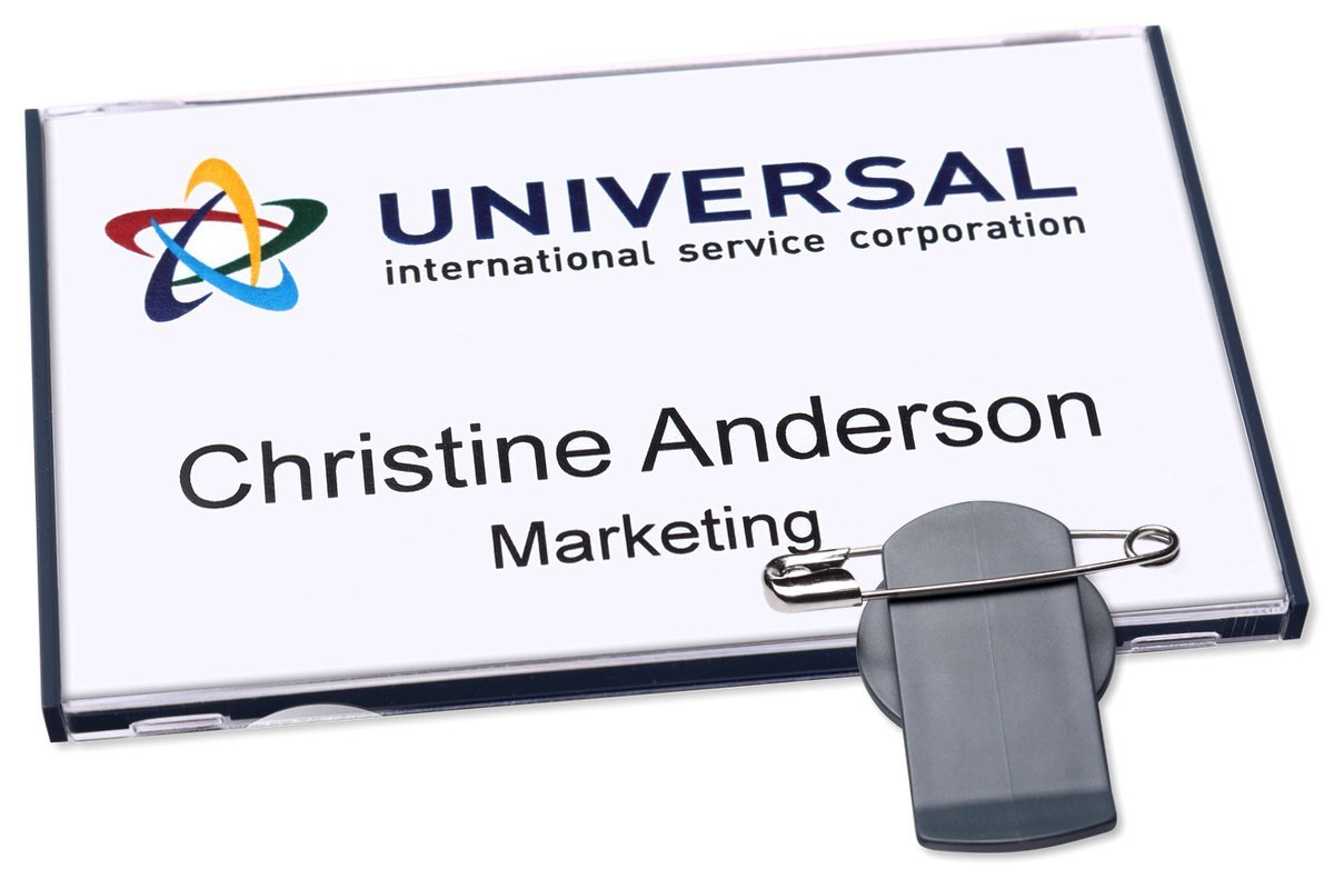 Avery 4838G-L Vista Name Badges - Plastic with Rotating Combi Clips