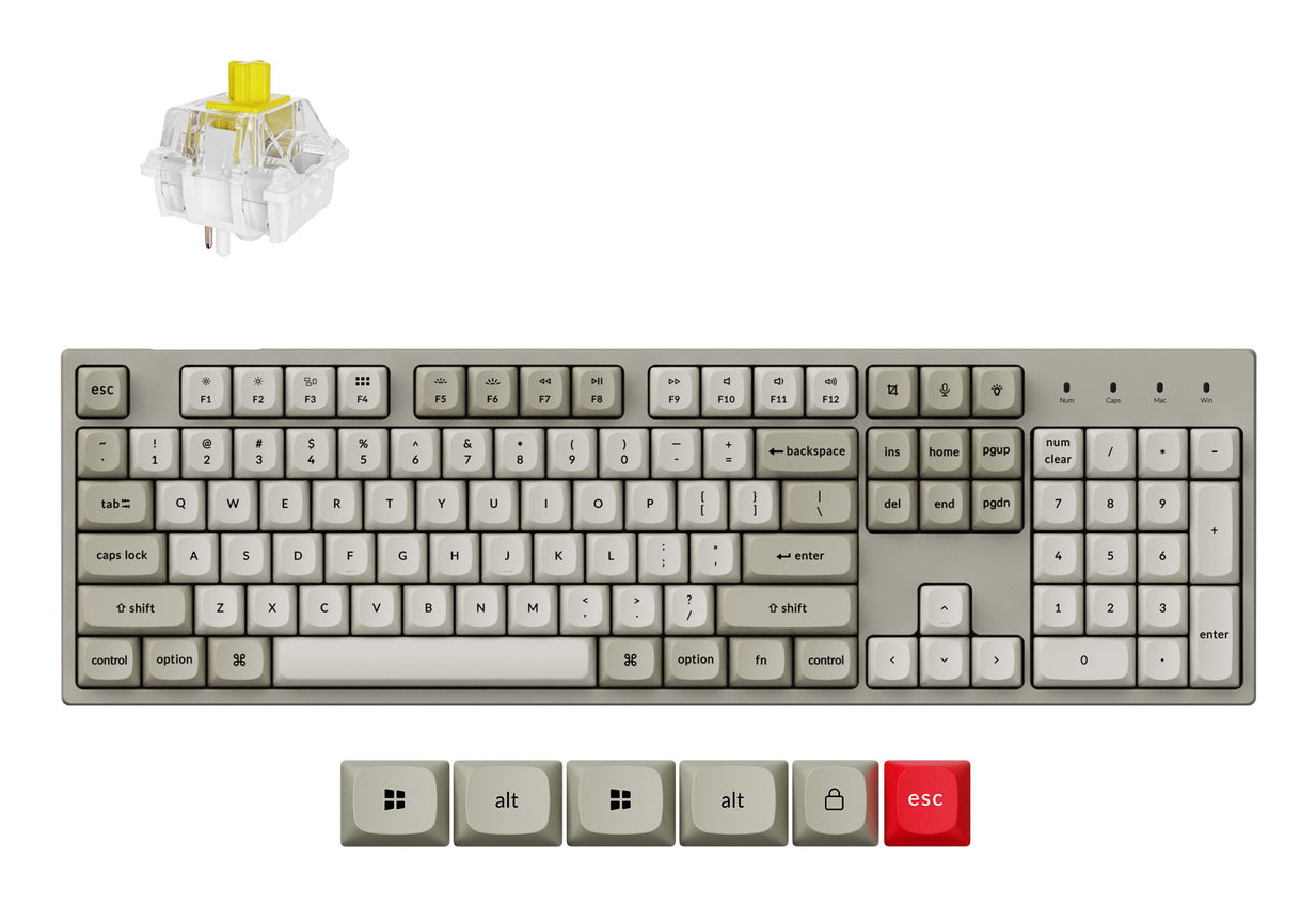 Keychron Grey C2 Pro 8K Keyboard Universal Usb Qwerty Uk English