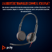 Poly Micro-casque Blackwire 3225 stéréo USB-C + connexion 3,5 mm + adaptateur USB-C/A