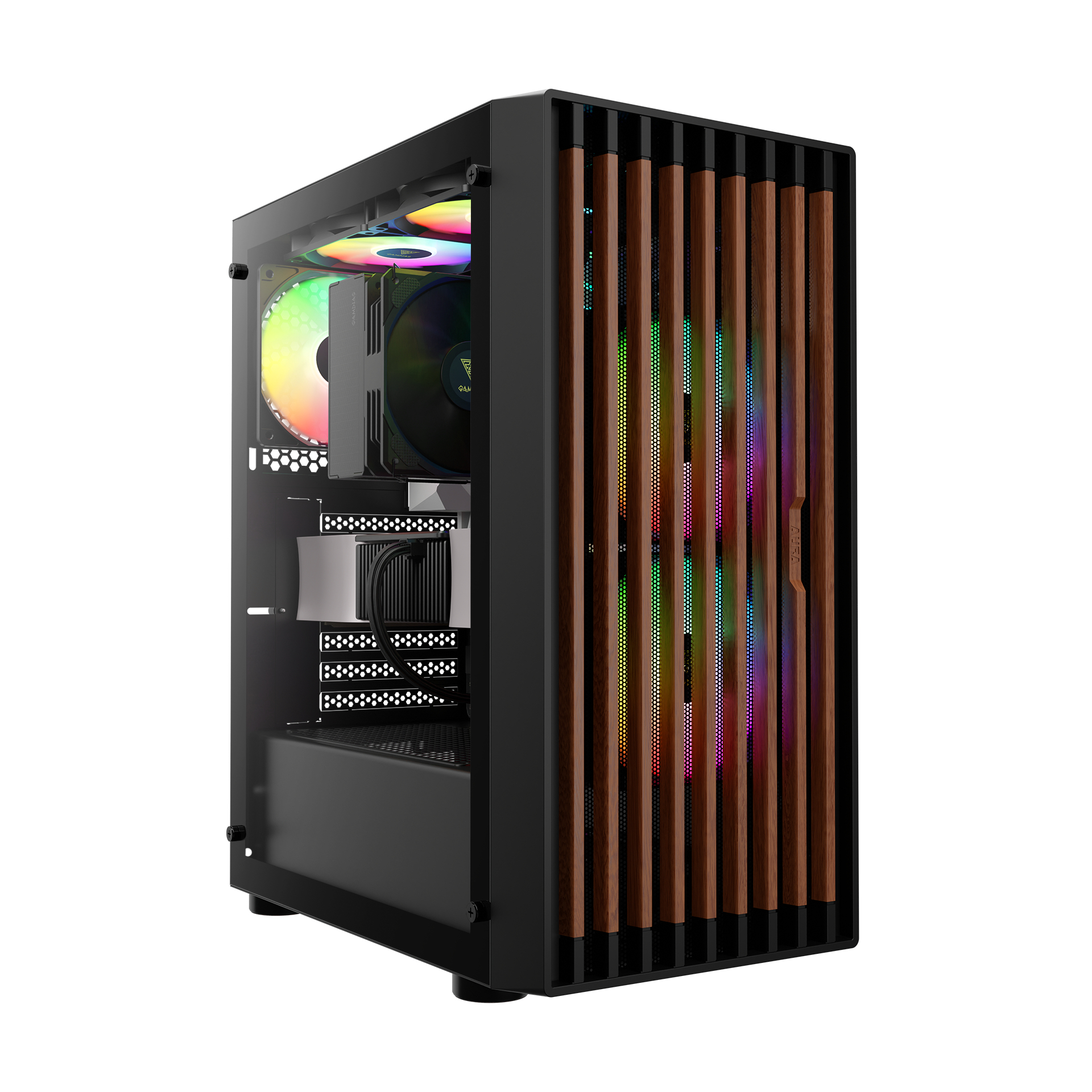 AURA GC4 REAL WALNUT MESH ARGB MID-TOWER CASE thumbnail