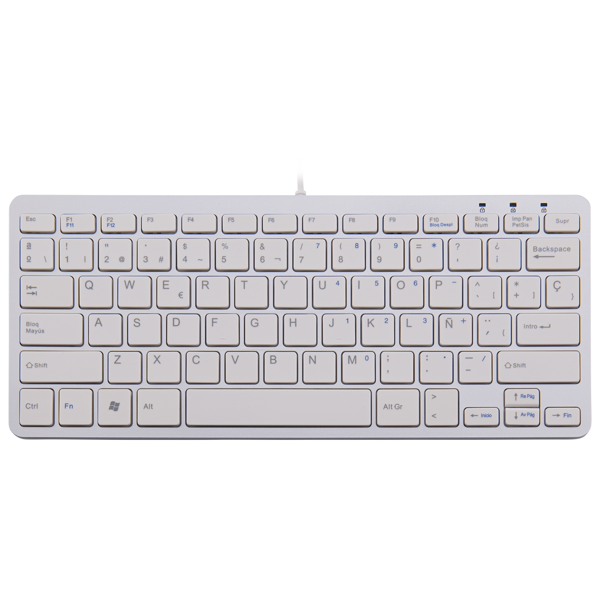 R-Go Tools R-Go Compact Keyboard, QWERTY (ES), white, wired