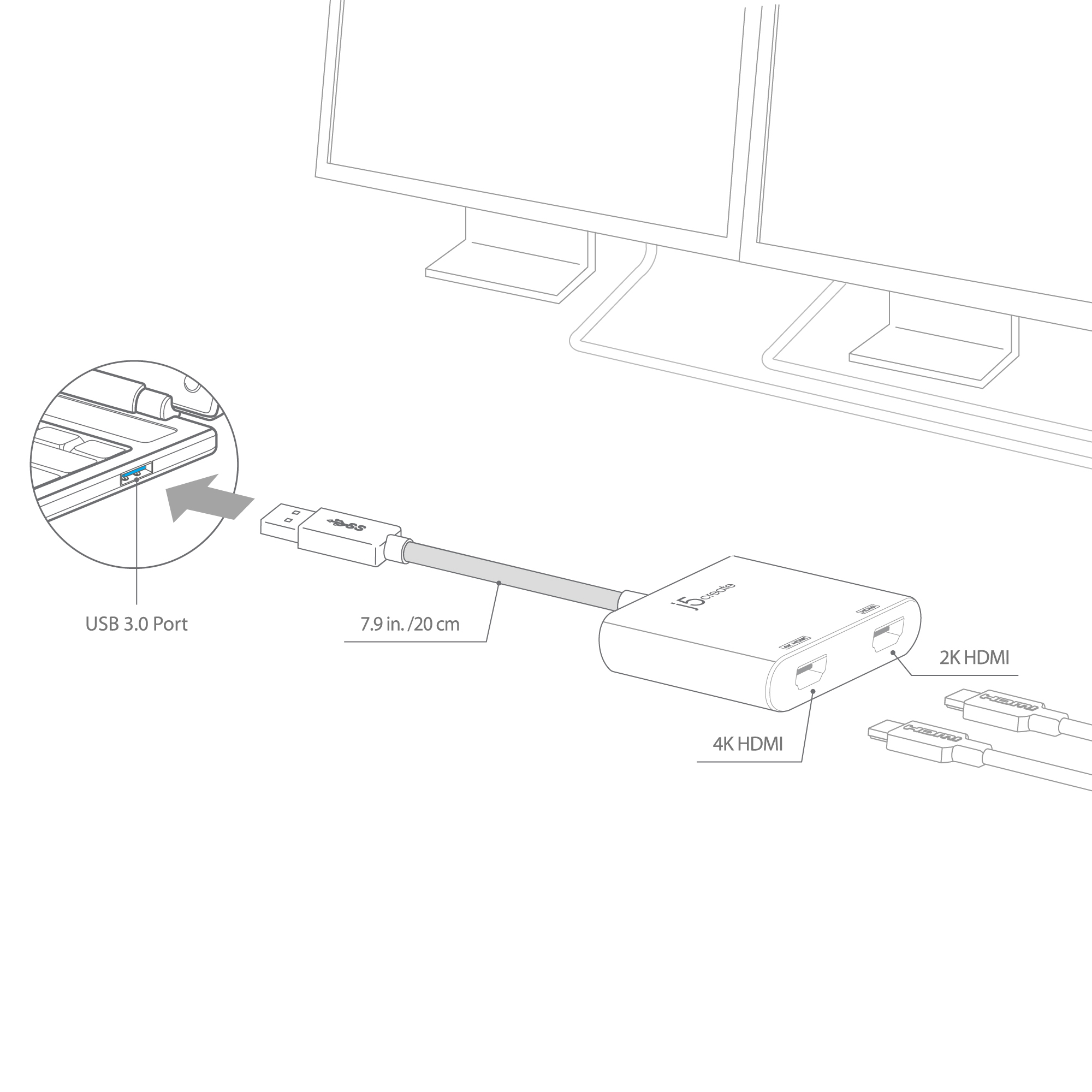 j5 usb 3.0 to dual hdmi