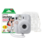 Fujifilm Instax Mini 13 Instant Camera - Clay White - Camera + 20 Shot Pack + Skinny Dip Case