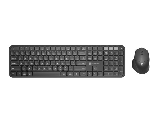 NATEC OCTOPUS 2 keyboard Mouse included Home/Office RF Wireless + Bluetooth QWERTY US International Black, Grey