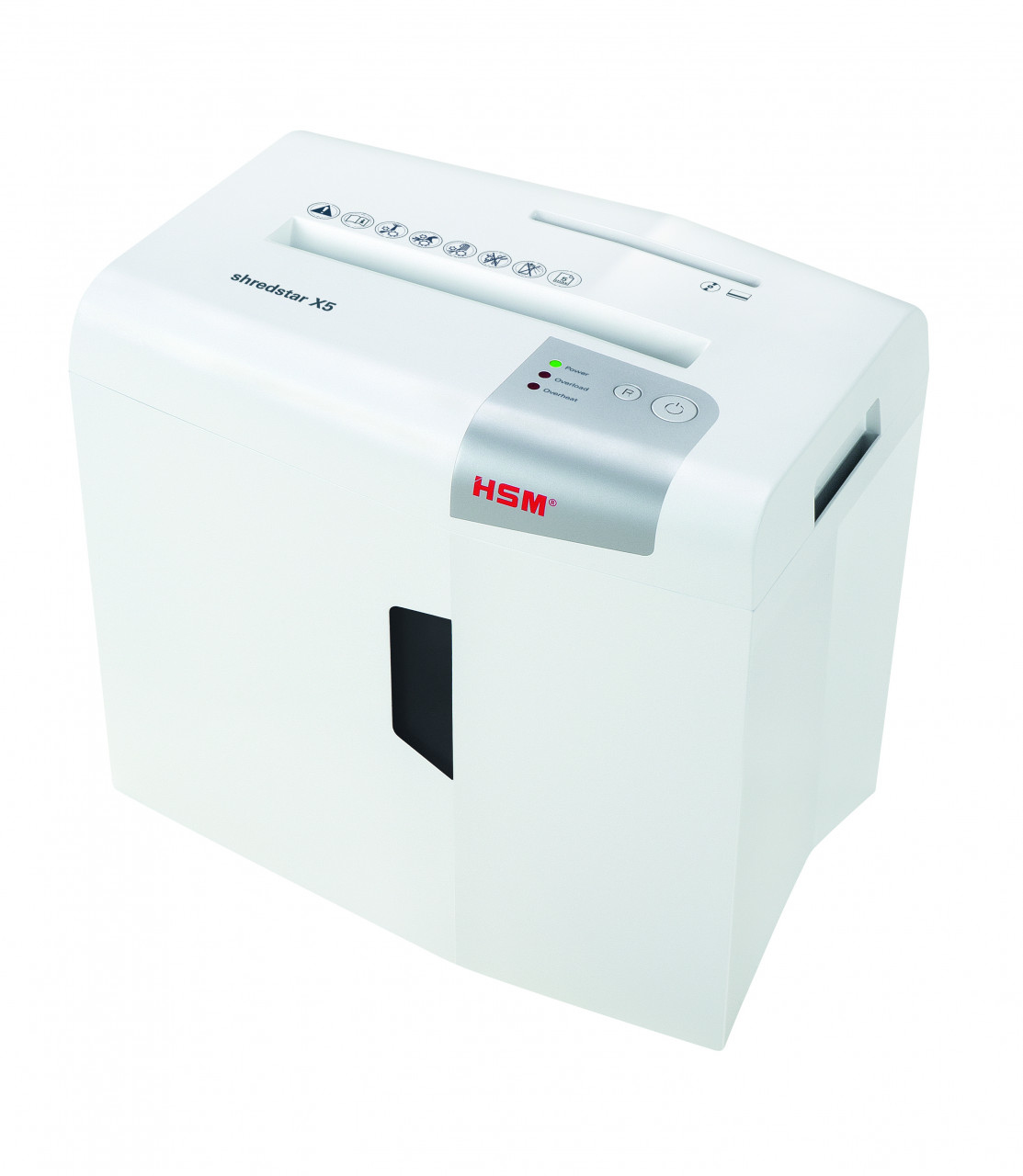Image of HSM X5 paper shredder Particle-cut shredding 58 dB 22 cm Silver, White