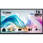 MSI PRO MP161E6T computer monitor 39,6 cm (15.6") 1920 x 1080 Pixels VGA OLED Touchscreen Zwart