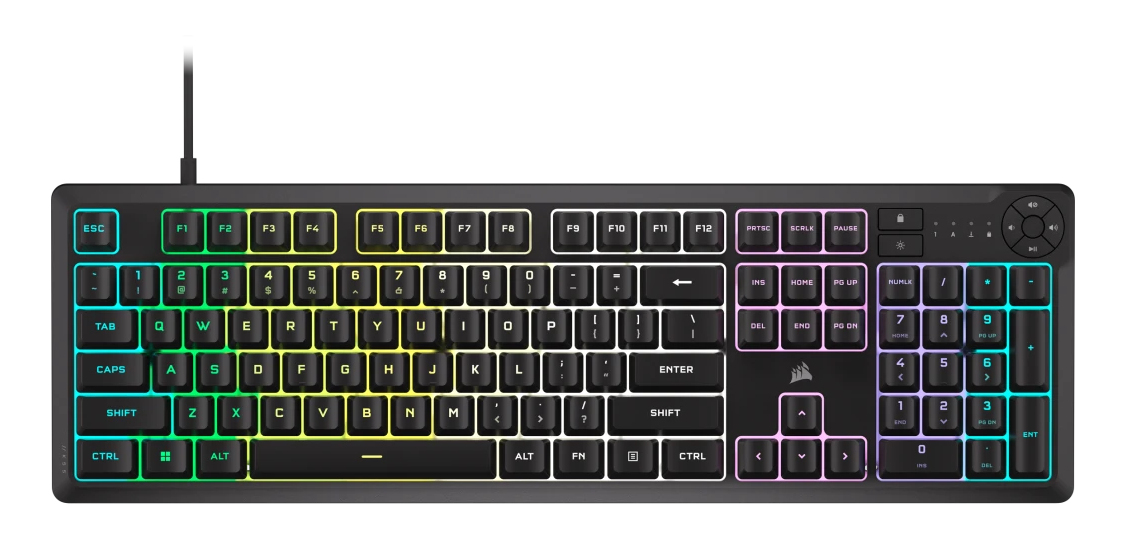 Corsair K55 CORE RGB keyboard Gaming USB Black