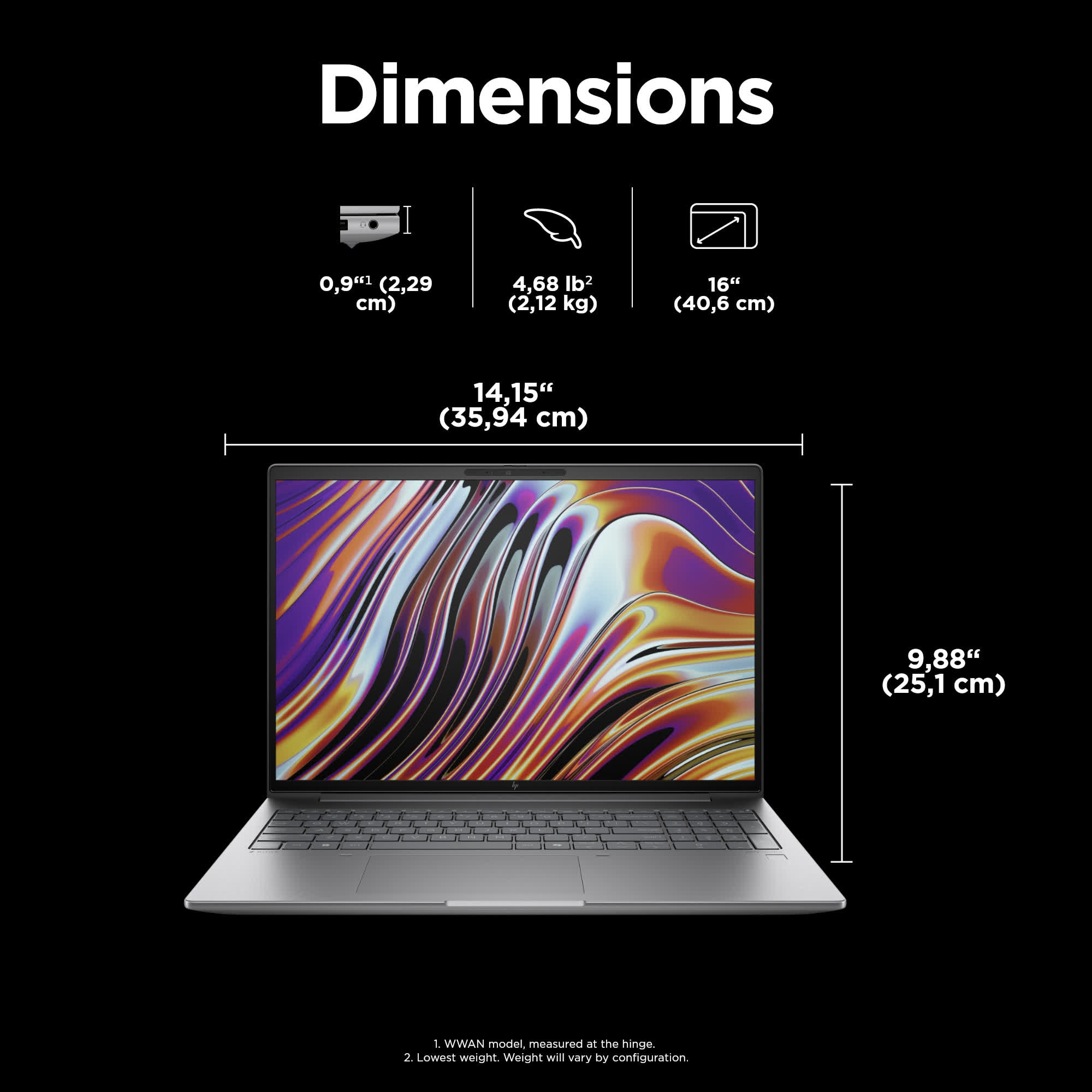 HP ZBook Power G11 Intel Core Ultra 9 185H Mobile workstation 40.6 cm (16") WUXGA 32 GB DDR5-SDRAM 1 TB SSD NVIDIA RTX 3000 Ada Wi-Fi 6E (802.11ax) Windows 11 Pro Silver