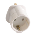 Videk Euro Socket to UK 3 Pin Plug Adaptor -