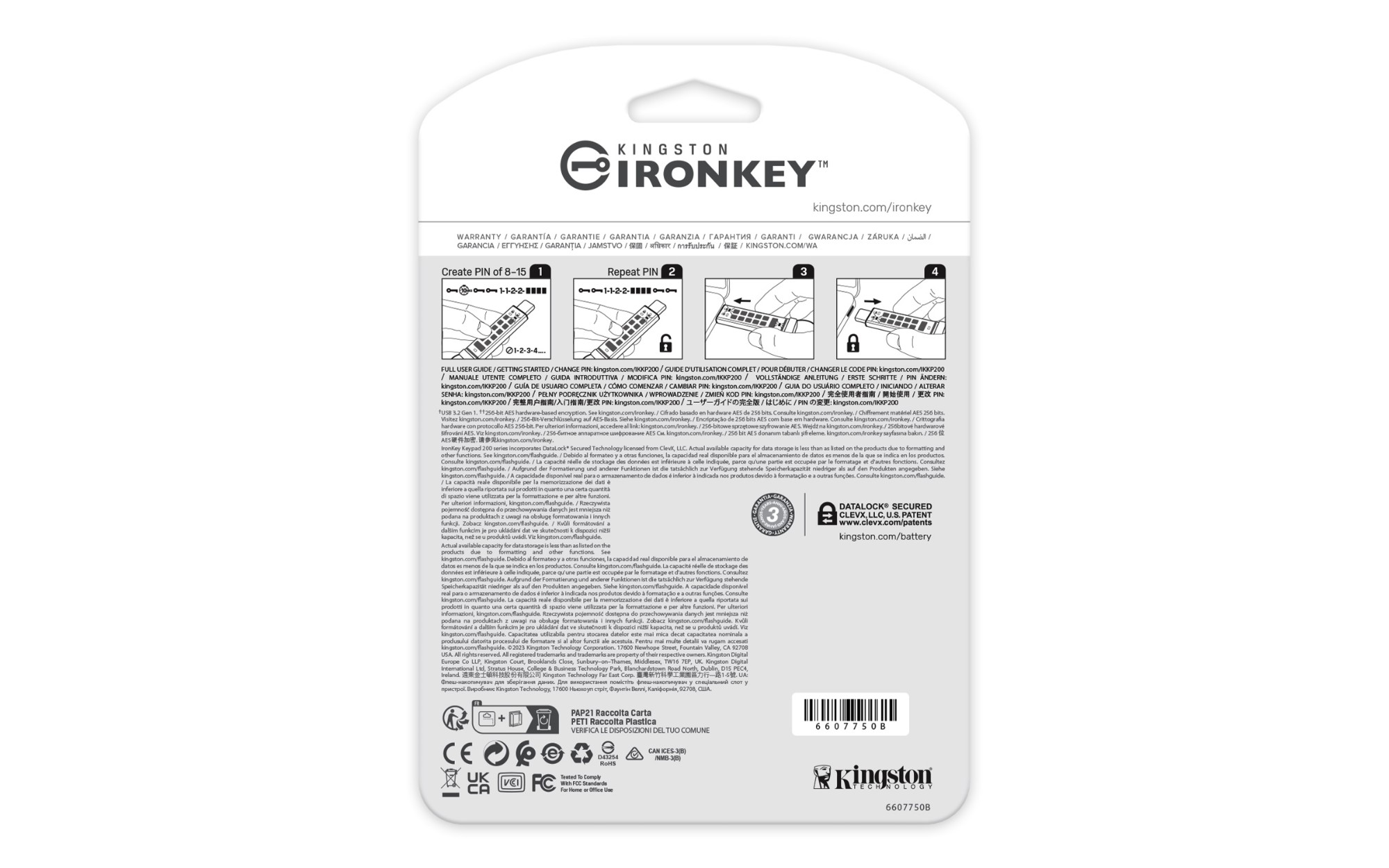 Kingston Technology IronKey 32GB USB-C Keypad 200C, FIPS 140-3 Lvl