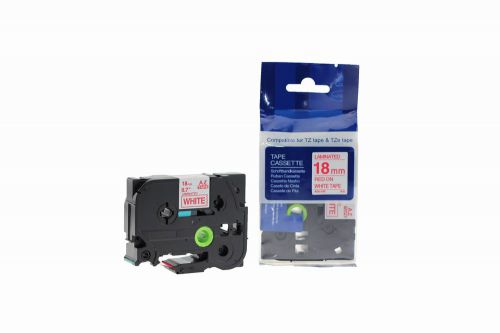 CTS Compatible Brother P Touch TZe-242 Red on White also for TZ-242 Label Cassette