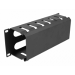 DeLOCK 10″ Cable Management Routing Panel with 2 openings 1U black
