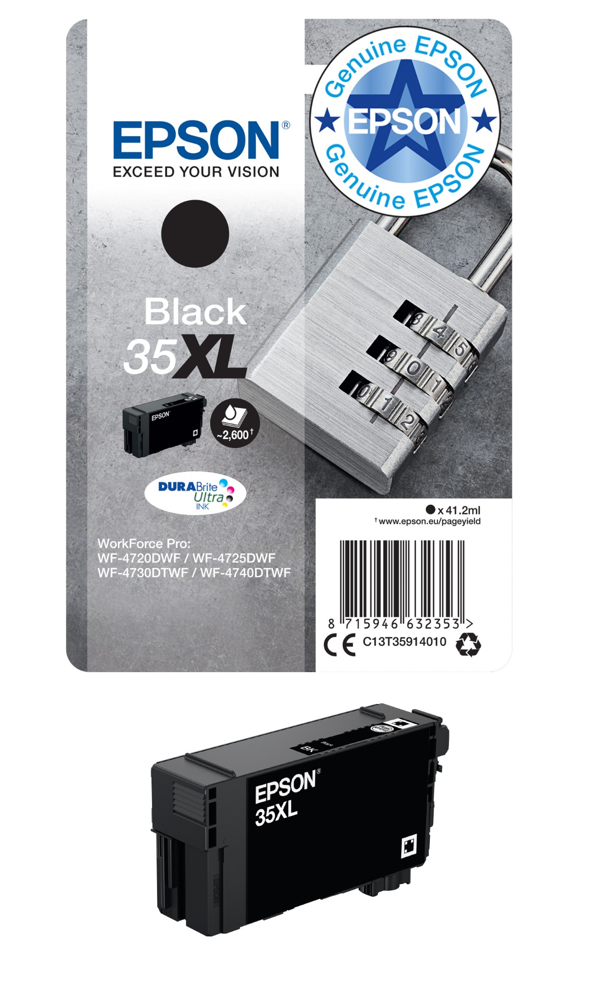 Epson C13T35914010/35XL Ink cartridge black high-capacity. 2.6K pages
