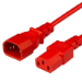 FDL 1M IEC C14 PLUG TO C13 SOCKET CABLE - 1.0mm / RED