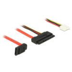 DeLOCK 0.3m, SATAIII 7p + Floppy 4p/SATAIII 22p SATA cable SATA 7-pin + Molex (4-pin) SATA 22-pin Black, Red
