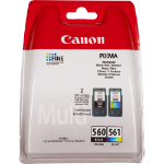 Canon 3713C006/PG-560CL561 Printhead cartridge multi pack black + color 7,5ml + 8,3ml Pack=2 for Canon Pixma TS 5350