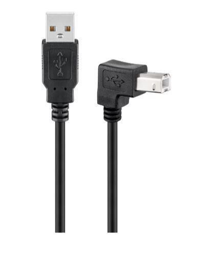 Microconnect USBAB2ANGLED2 USB cable USB 2.0 1.8 m USB A USB B Black
