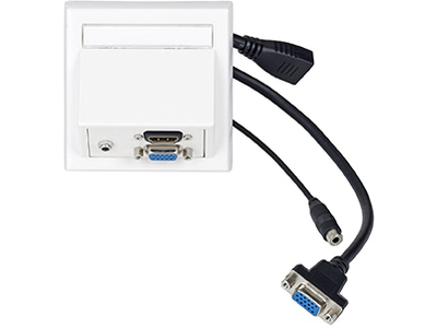 Vivolink WI221192 socket-outlet HDMI + VGA + 3.5mm White