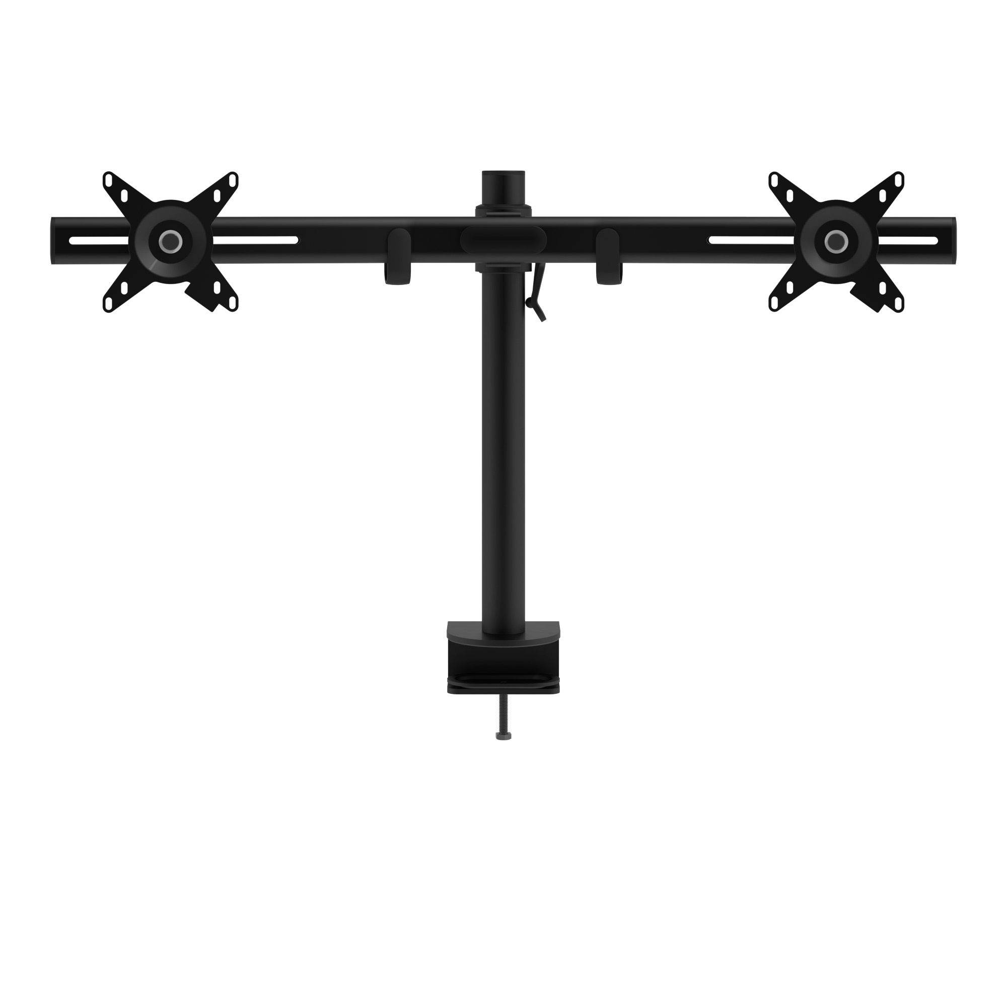 52.643 Dataflex Viewmate dual monitor arm - black - desk clamp and bolt through mounts - fixed depth
