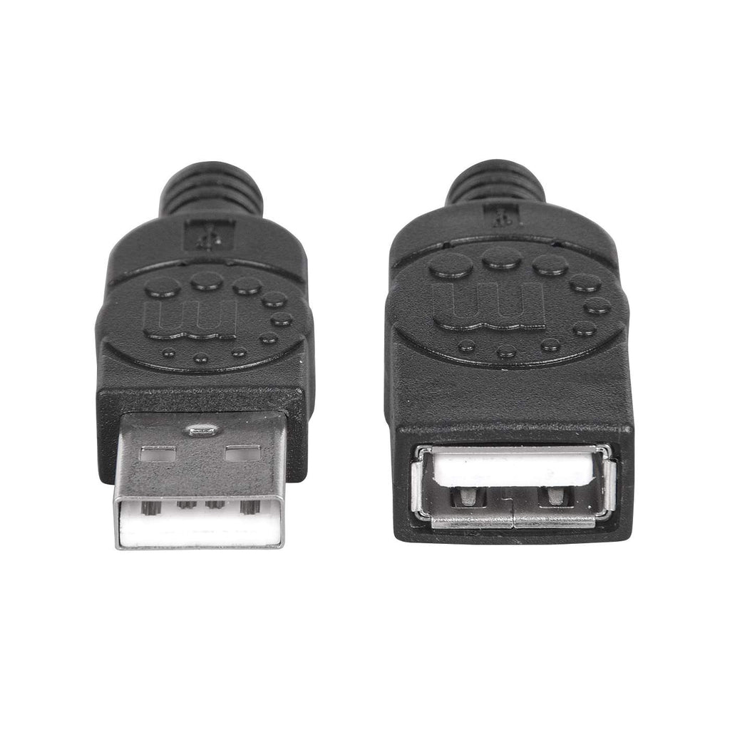 Manhattan USB-A to USB-A Extension Cable, 1.8m, Male to Female, 0 Mbps (USB 2.0), Hi-Speed USB, Black, Lifetime Warranty, Equivalent to USBEXTAA6BK