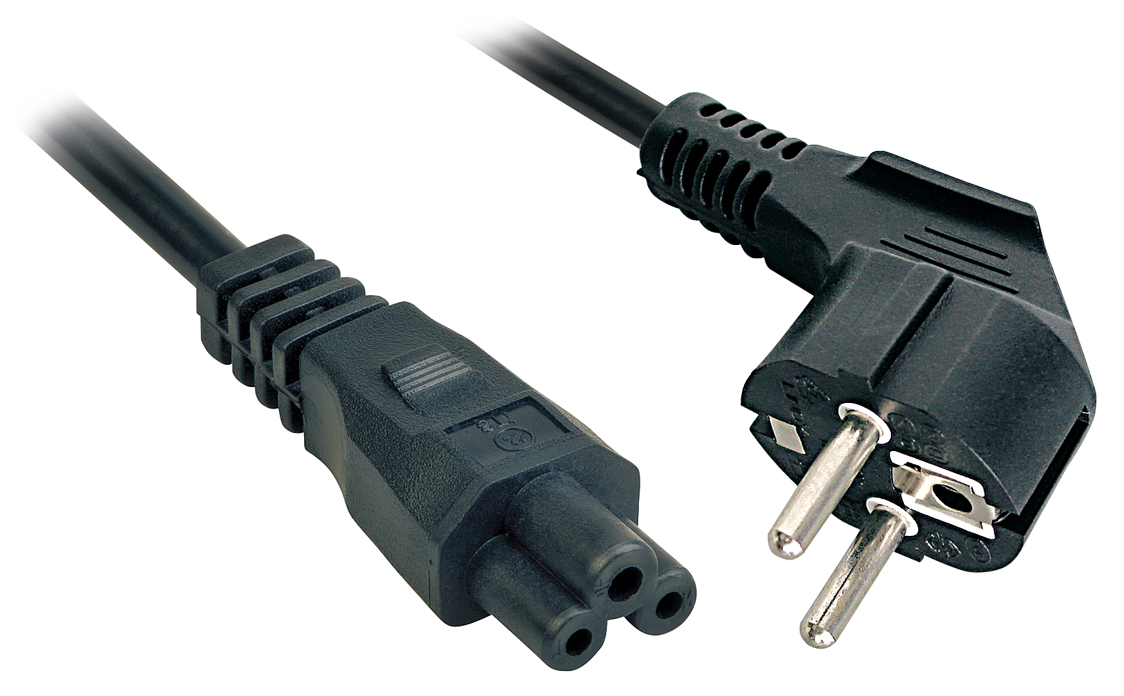 Image of Lindy 3m, CEE 7/7 - IEC 320 C5 Black CEE7/7 C5 coupler