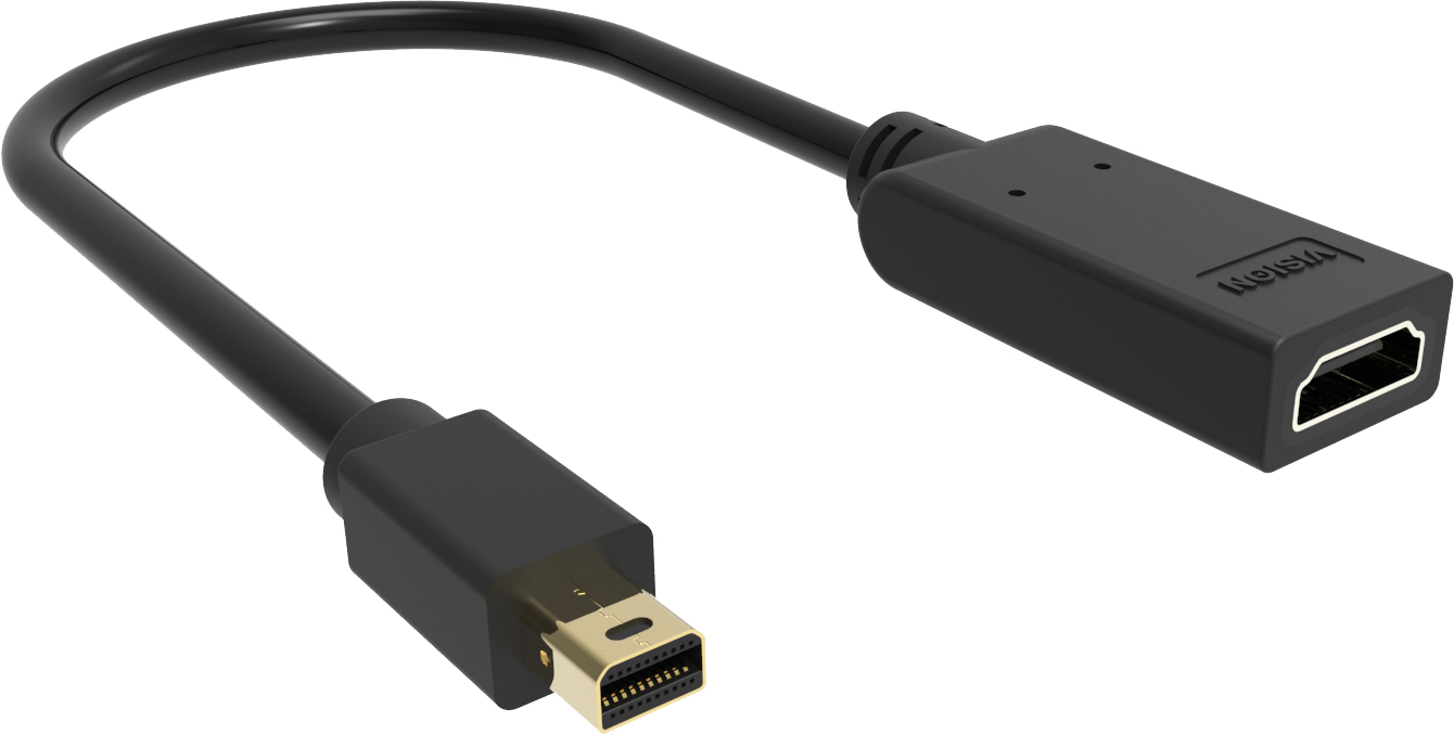 Image of Vision TC-MDPHDMI/BL video cable adapter Mini DisplayPort HDMI...