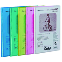 Image of Pentel Recycology A4 Display Book Clear 20 Pocket Assorted Colours...