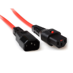 ACT Netsnoer C13 IEC Lock - C14 rood 3 m, PC1387