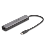DeLOCK 87865 laptop dock & poortreplicator Bedraad USB 3.2 Gen 2 (3.1 Gen 2) Type-C Zwart, Grijs