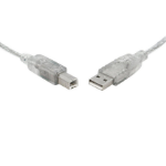 8WARE USB 2.0 Cable 5m Type A to B Male to Male Printer Cable for HP Canon Dell Brother Epson Xerox Transparent Metal Sheath UL Approved