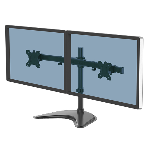 Image of Fellowes Seasa Dual Monitor Arm - Freestanding Monitor Mount for...