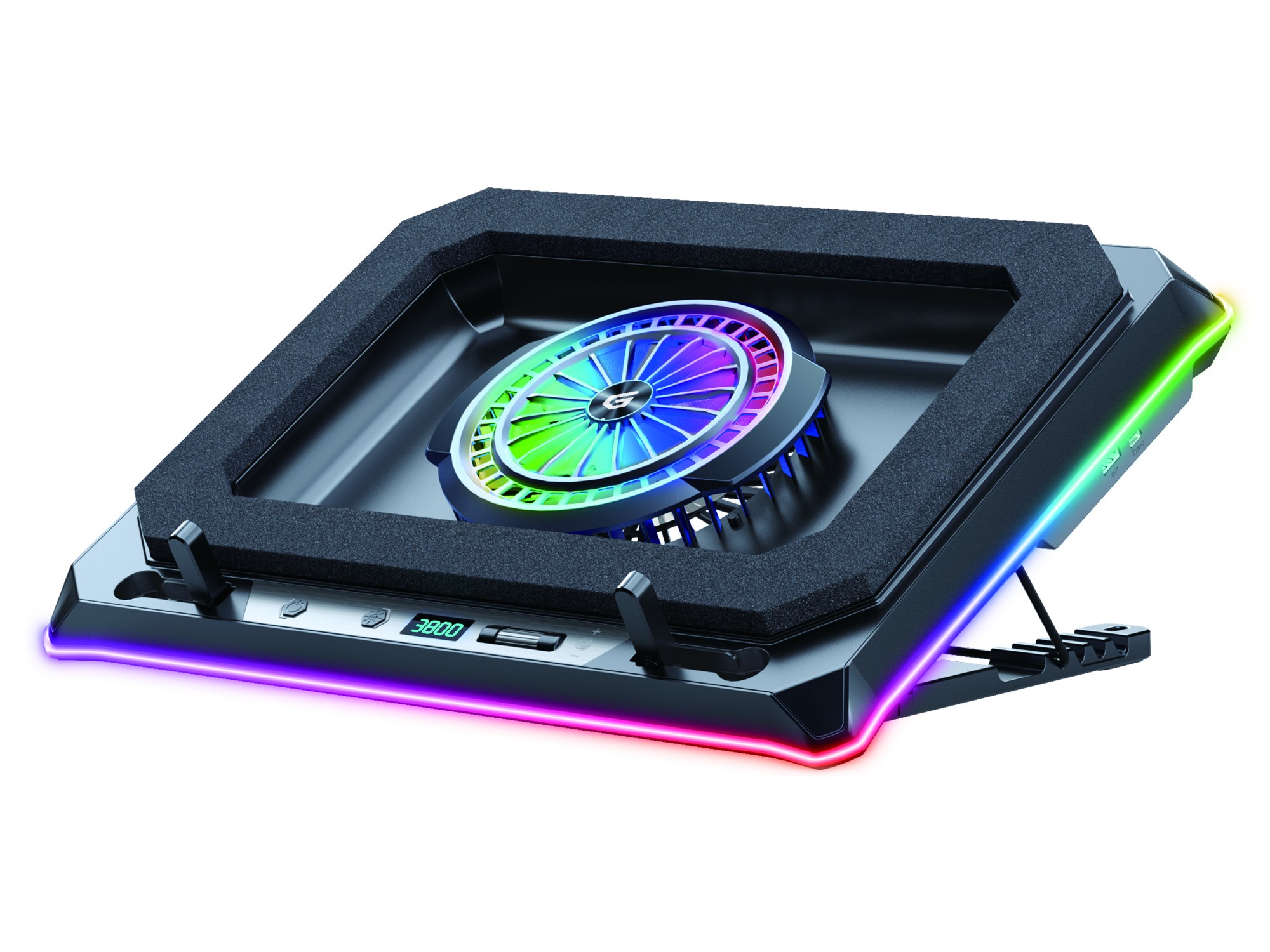 Conceptronic THYIA04B Gaming Laptop Cooling Pad. RGB. Sealed Foam. Mob