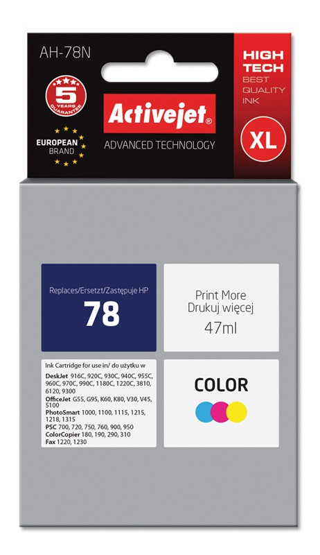 Activejet AH-78N ink (replacement for HP 78 C6578D; Supreme; 47 ml; color)