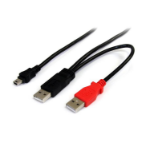 StarTech.com USB2HABMY6 USB cable 70.9" (1.8 m) USB 2.0 Mini-USB B 2 x USB A Black, Red