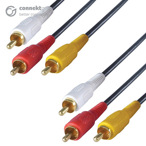 CONNEkT Gear 20m 3 x RCA/Phono Audio/Video Cable - Male to Male -...
