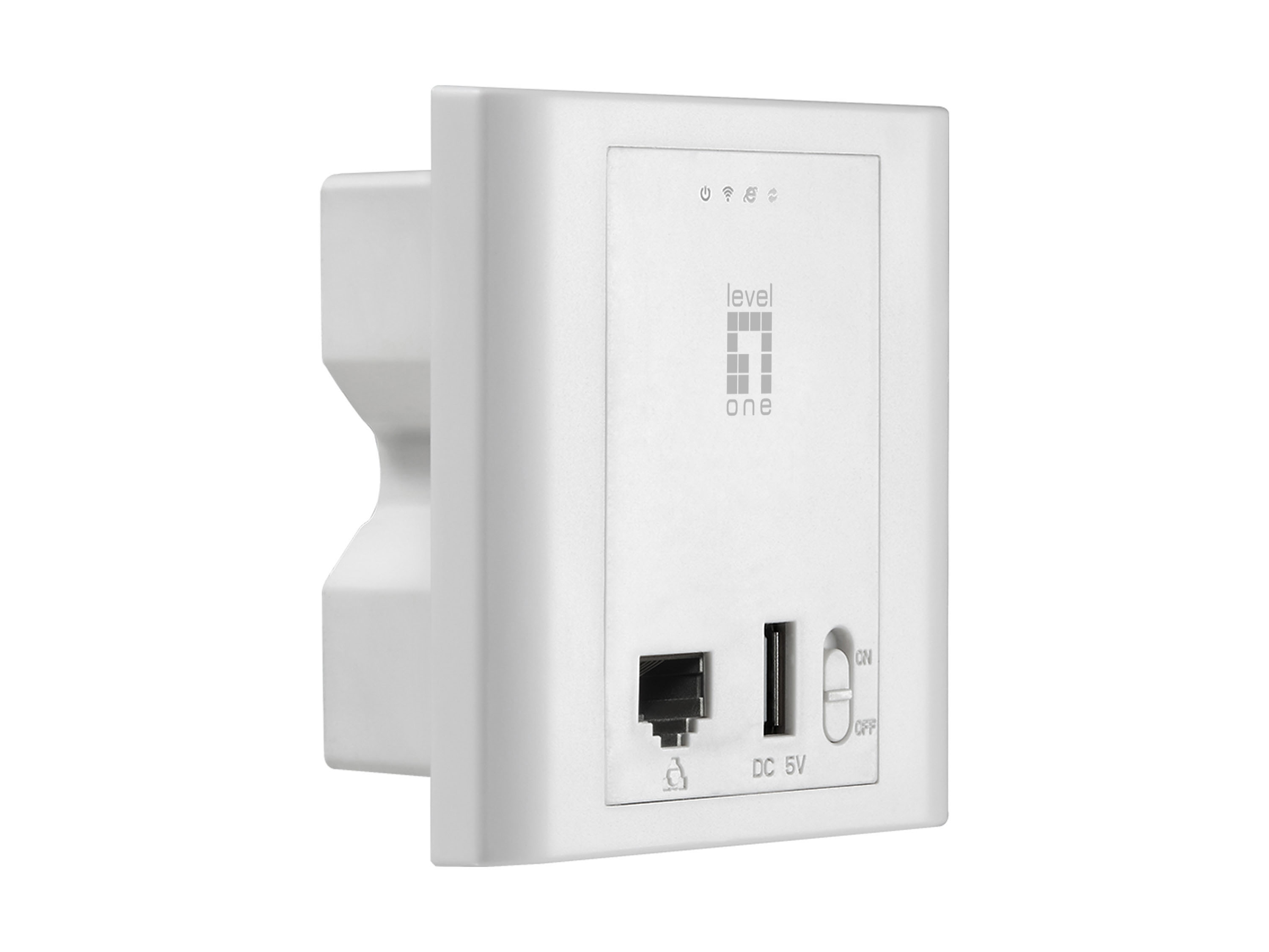 Image of LevelOne N300 PoE Wireless Access Point, In-Wall Mount, Controller...