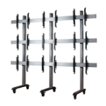 B-Tech SYSTEM X - 3 x 3 Universal Mobile Videowall Mounting System with Micro-Adjustment for 46-55" screens