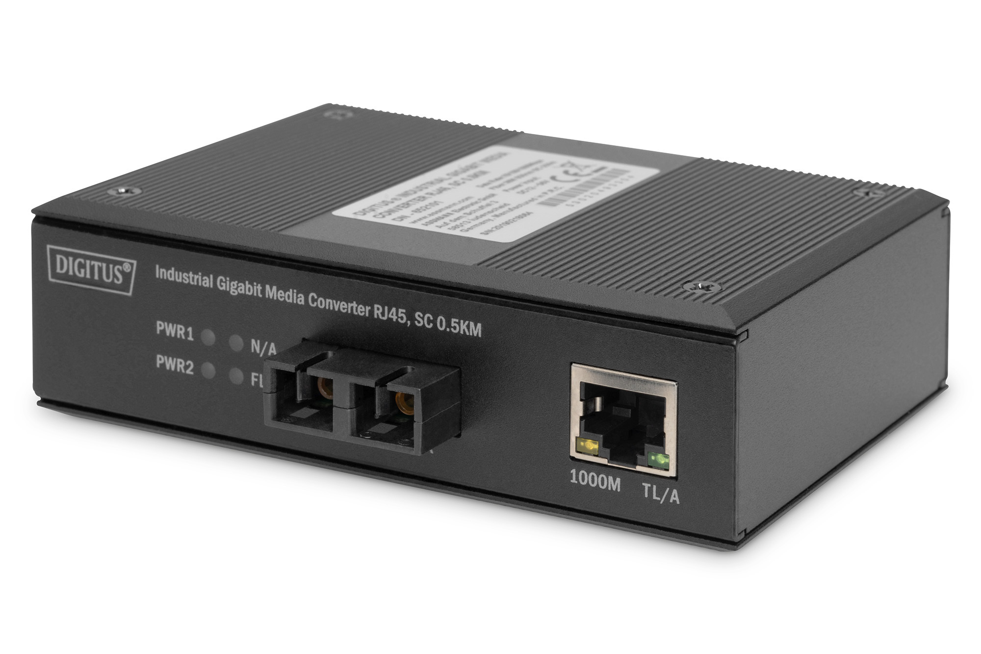 Image of Digitus Industrial Gigabit Media Converter RJ45, SC 0.5km
