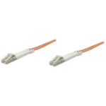 Intellinet Fiber Optic Patch Cable, OM1, LC/LC, 3m, Orange, Duplex, Multimode, 62.5/125 µm, LSZH, Fibre, Lifetime Warranty, Polybag
