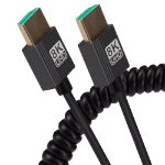 Maplin HDMI to HDMI Coiled Cable 8K Ukltra HD @60Hz 1m - Black