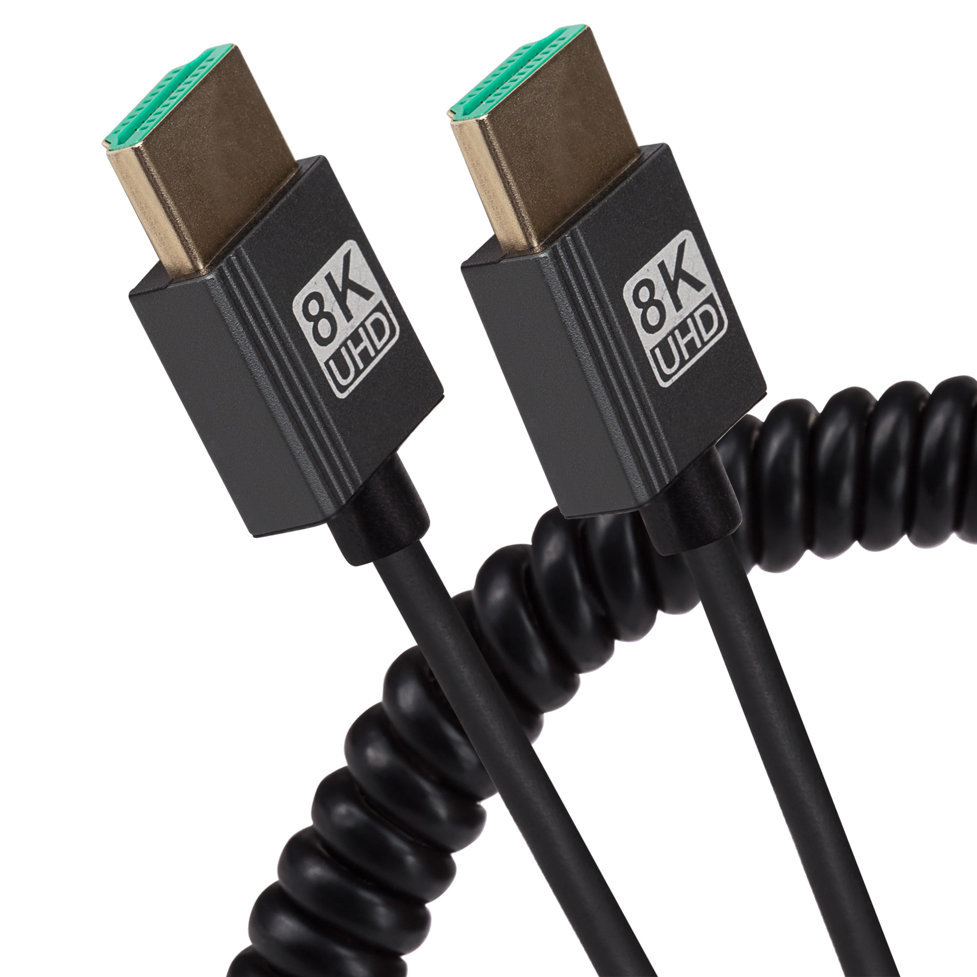 HDMI to HDMI Coiled Cable 8K Ukltra HD @60Hz 1m - Black thumbnail