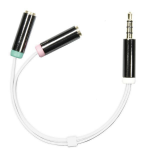 Deltaco AUD-207 audio kabel 0,1 m 3.5mm 2 x 3.5mm Wit